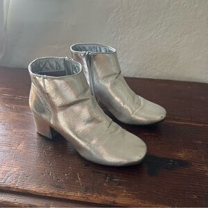 Silver Ankle Booties